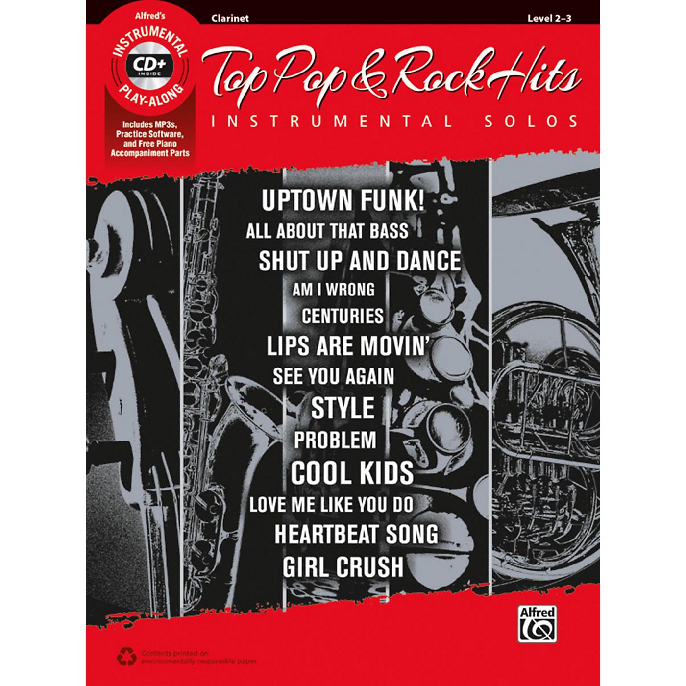 Alfred Top Pop & Rock Hits Instrumental Solos Clarinet Book & CD thumbnail