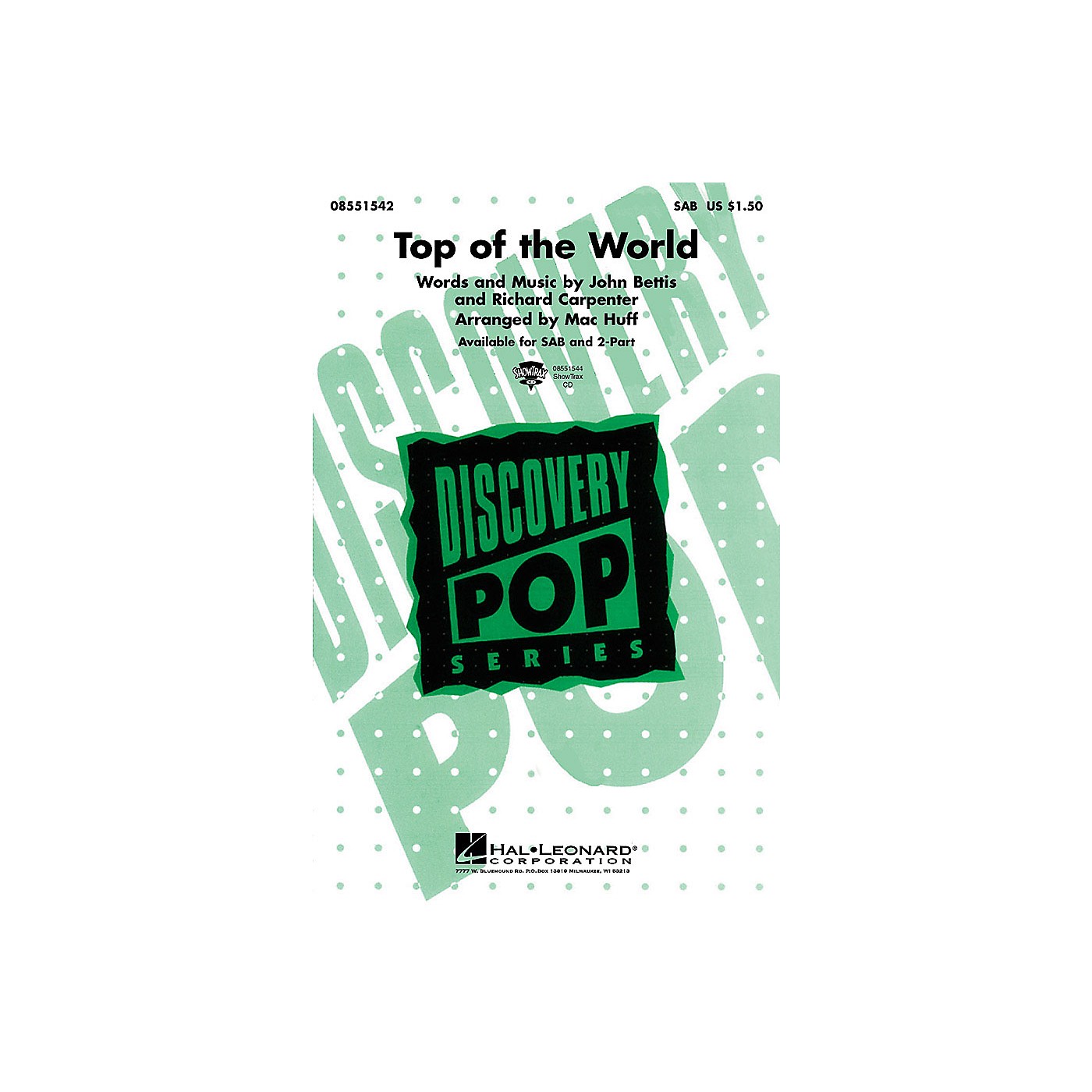 Hal Leonard Top of the World ShowTrax CD by Carpenters Arranged by M Huff thumbnail