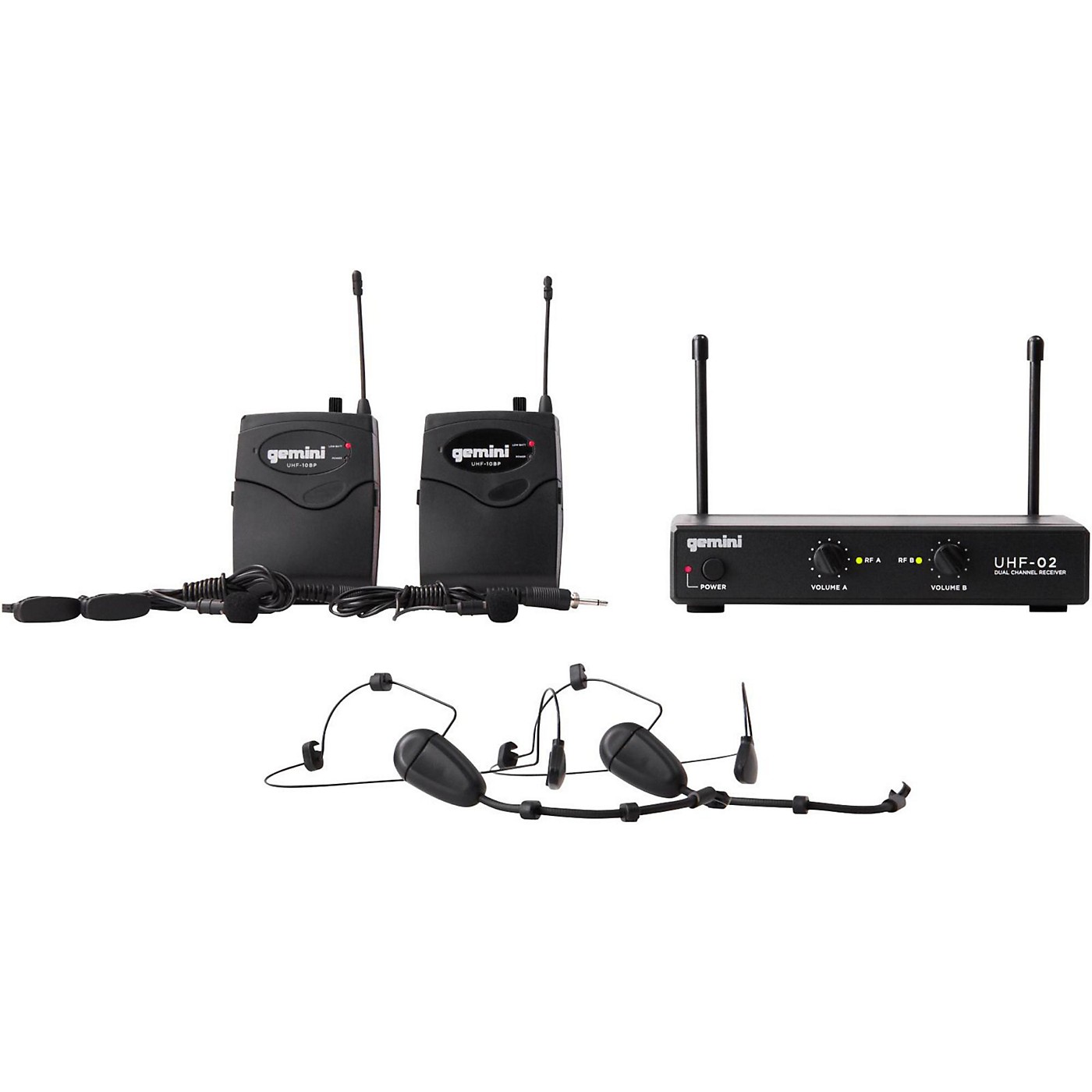 Gemini UHF-02HL 2-Channel Wireless Headset/Lavalier Combo System thumbnail