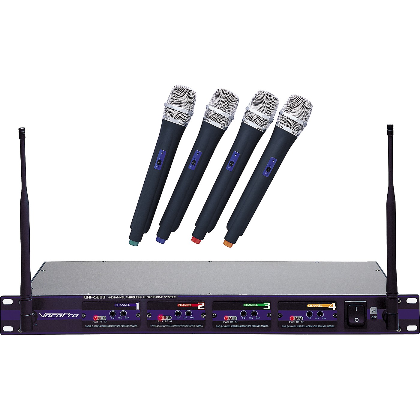 VocoPro UHF5800 4Microphone Wireless System Woodwind & Brasswind
