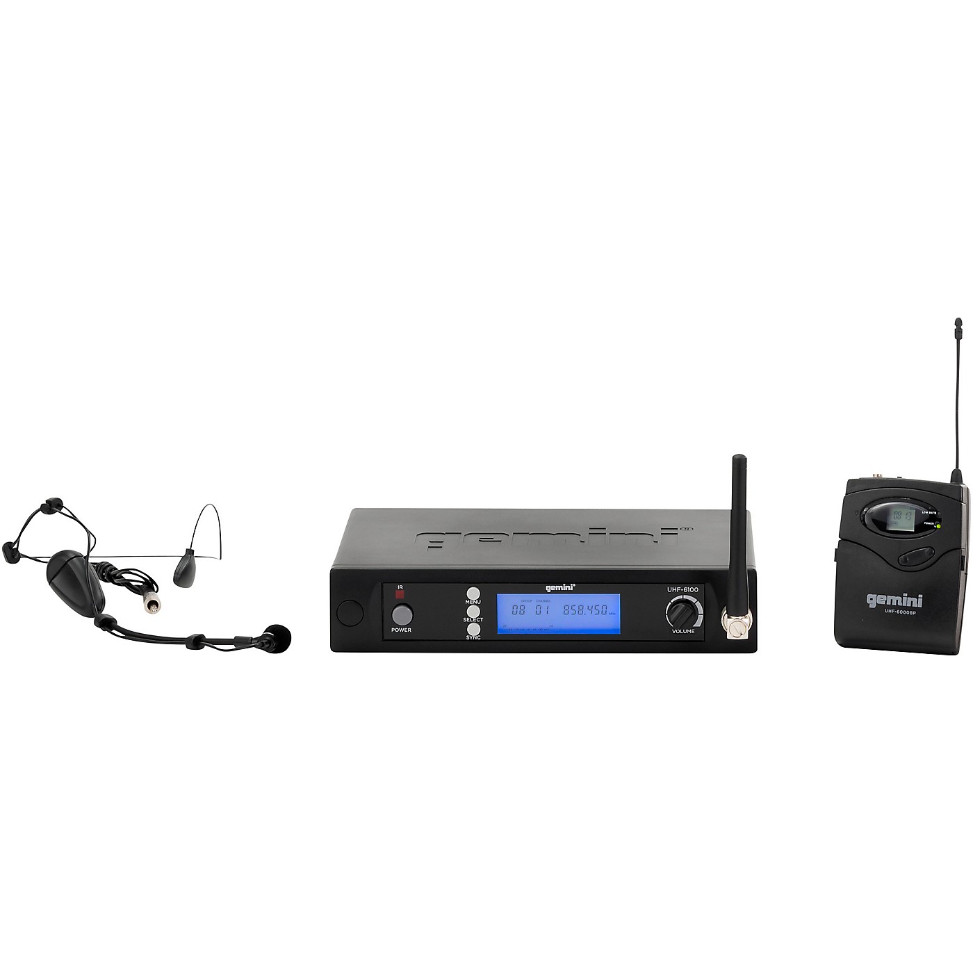 Gemini UHF-6100HL Single Headset With Detachable Lavalier System, 512-537.5mHz thumbnail