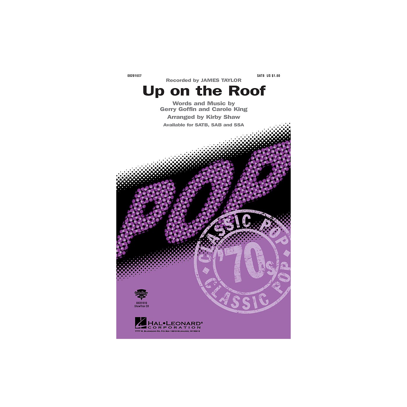 Hal Leonard Up On the Roof SATB by James Taylor arranged by Kirby Shaw thumbnail