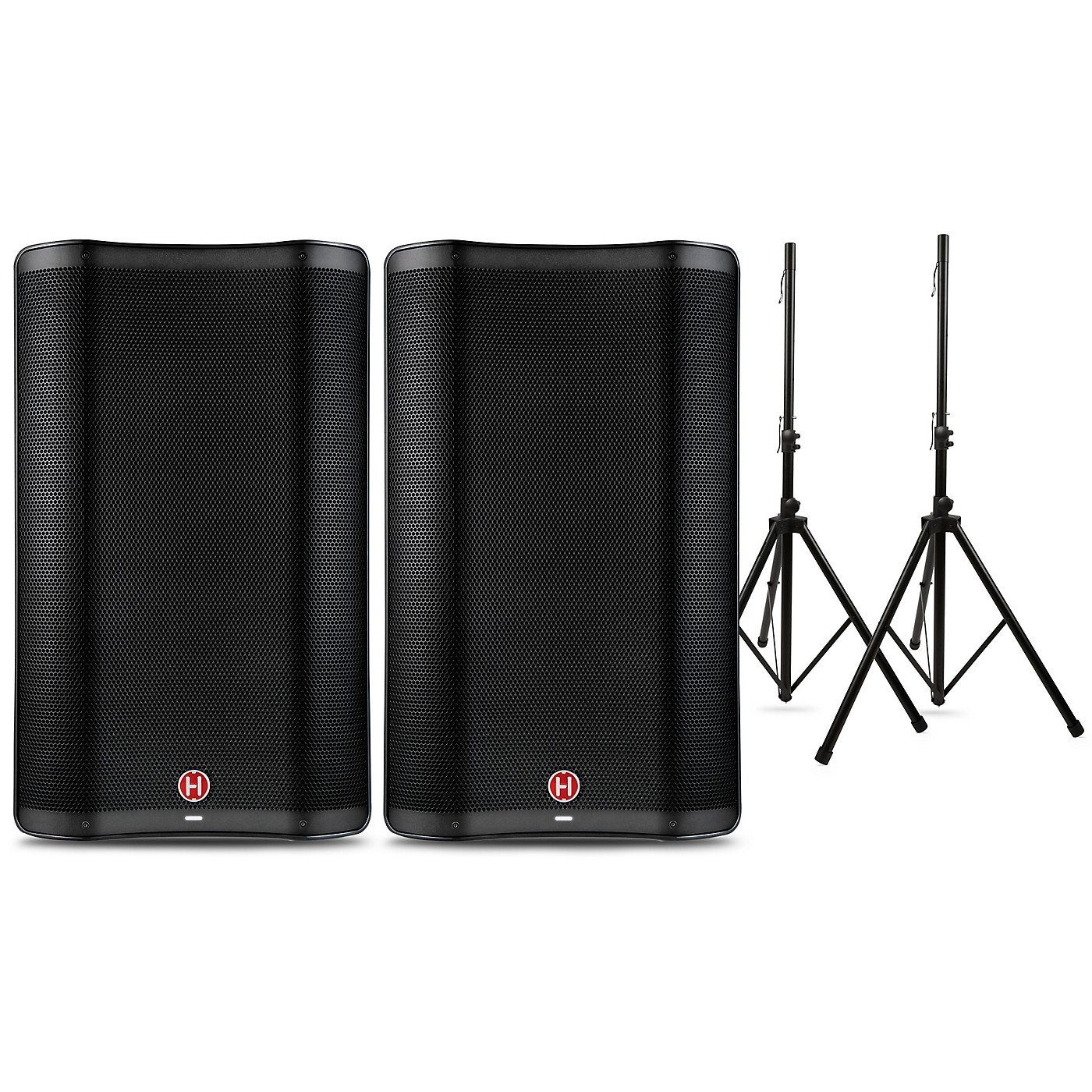 Harbinger VARI 2300 Series Powered Speakers Package With Speaker Stands thumbnail