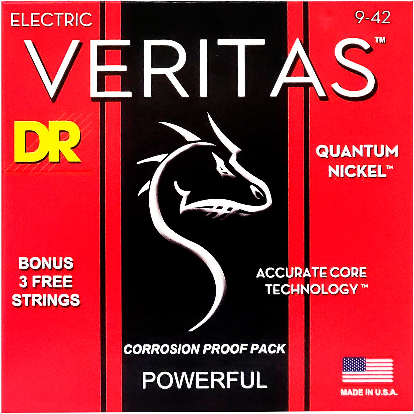 DR Strings VERITAS - Accurate Core Technology Light Electric Guitar Strings (9-42) thumbnail