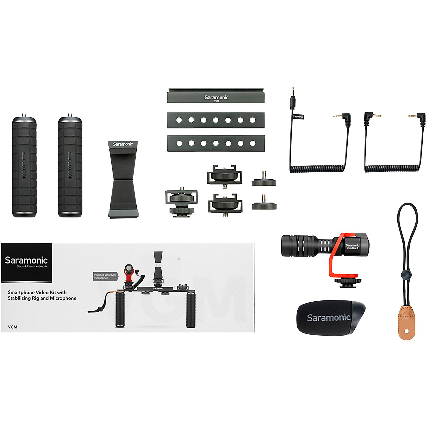 Saramonic VGM Smartphone/Camera Vlogging & Video Production Kit with Adjustable Dual Stabilizing Grips, Shoe Mounts & Vmic Mini Microphone thumbnail