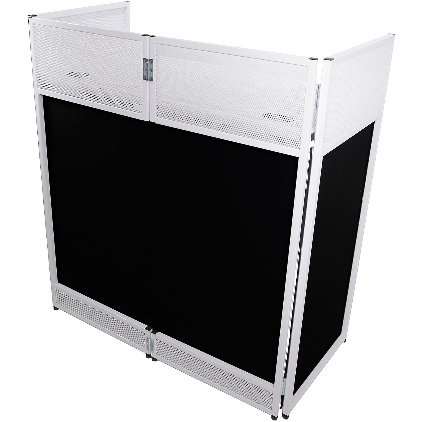 ProX Truss VISTA DJ Booth Facade Table Station with White/Black Scrim kit and Padded Travel Bag thumbnail
