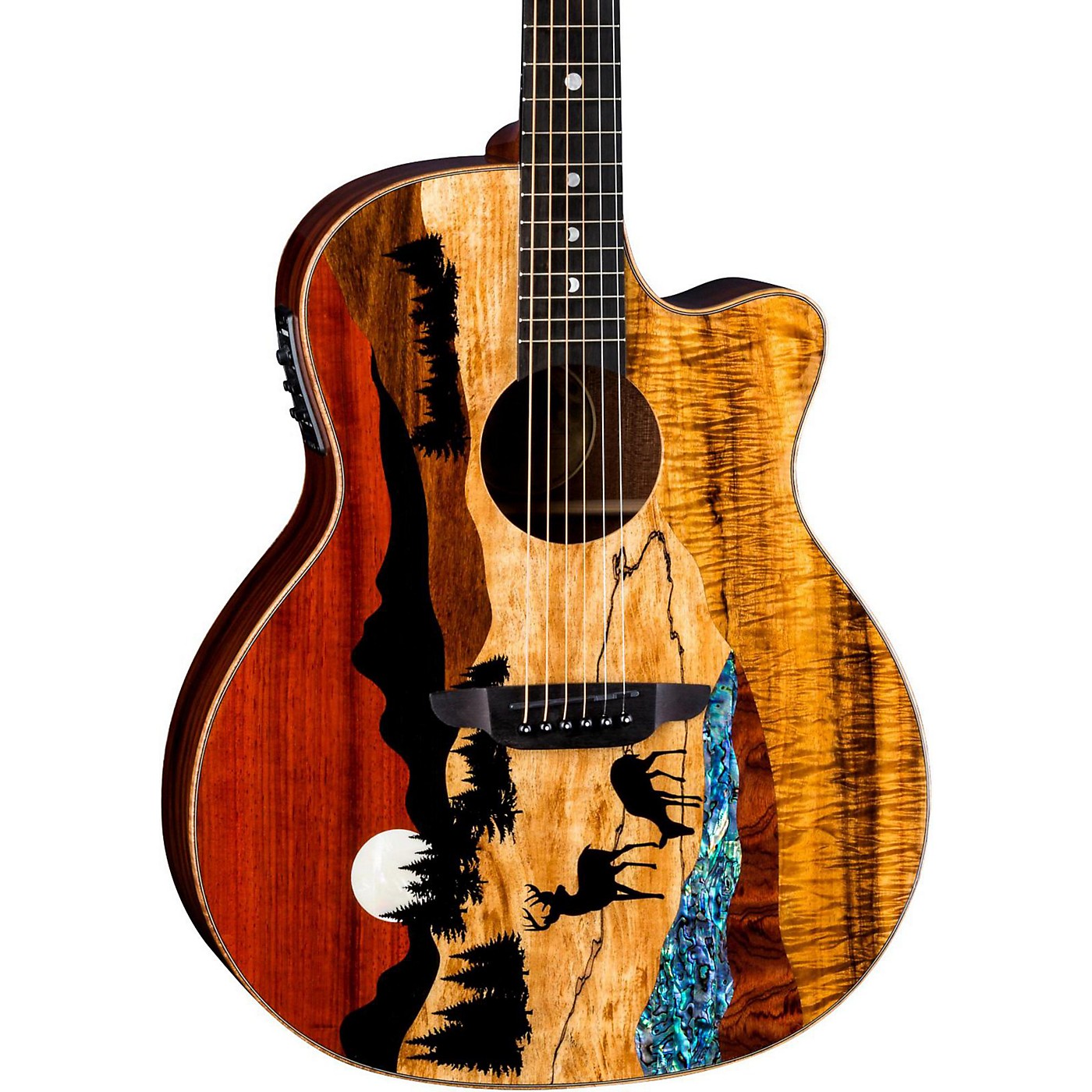 Luna Vista Deer Tropical Wood Acoustic-Electric Guitar thumbnail