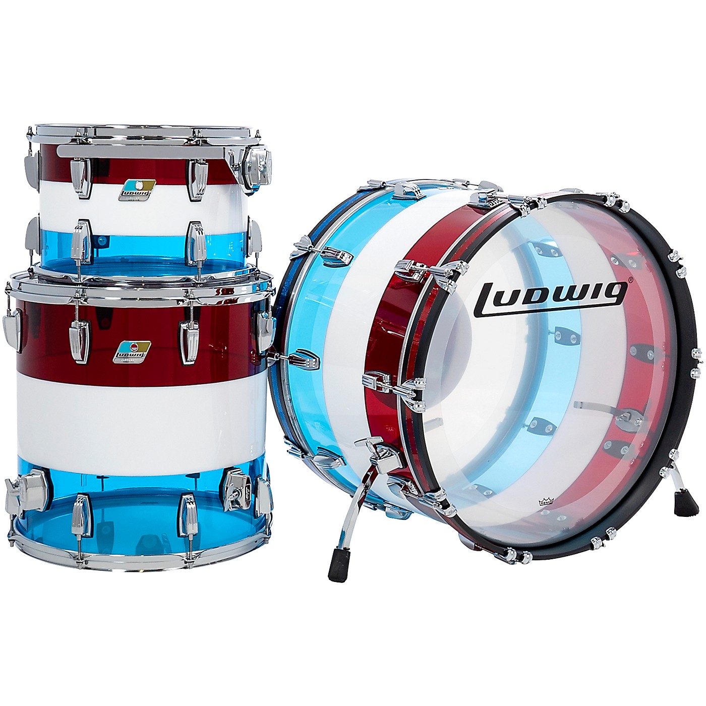 Ludwig Vistalite 50th Anniversary Pro Beat 3Piece Shell Pack with 24