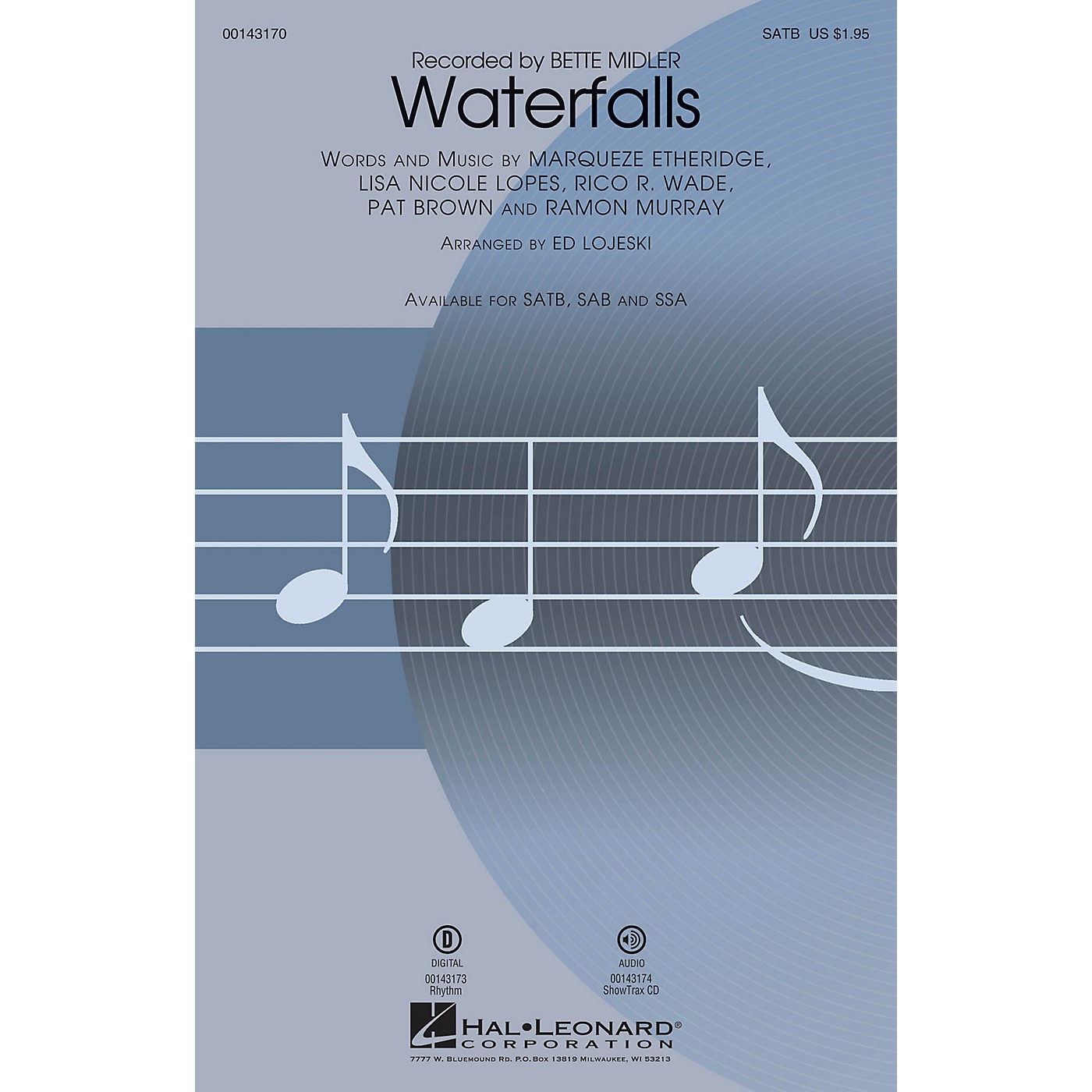 Hal Leonard Waterfalls SAB by Bette Midler Arranged by Ed Lojeski thumbnail