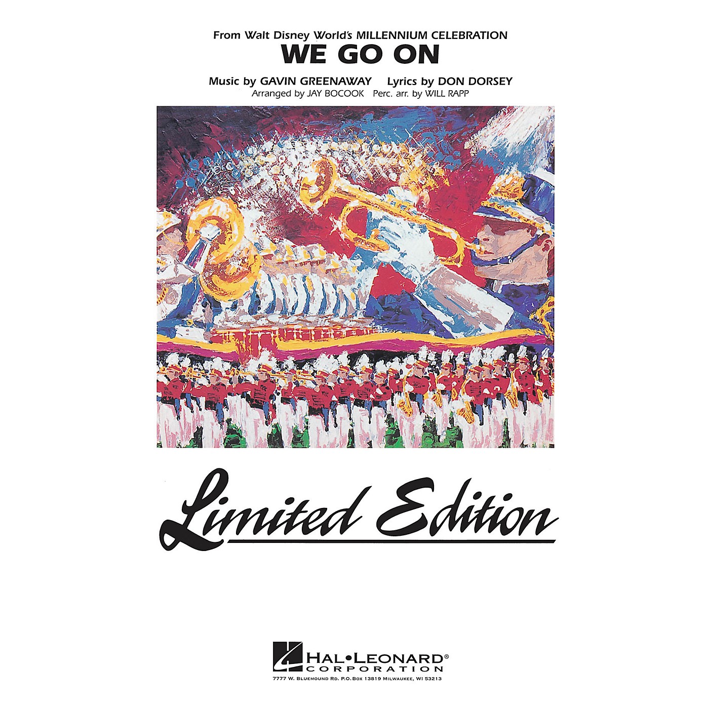 Hal Leonard We Go On (from Disney's Millenium Celebration) Marching Band Level 5 Arranged by Jay Bocook thumbnail