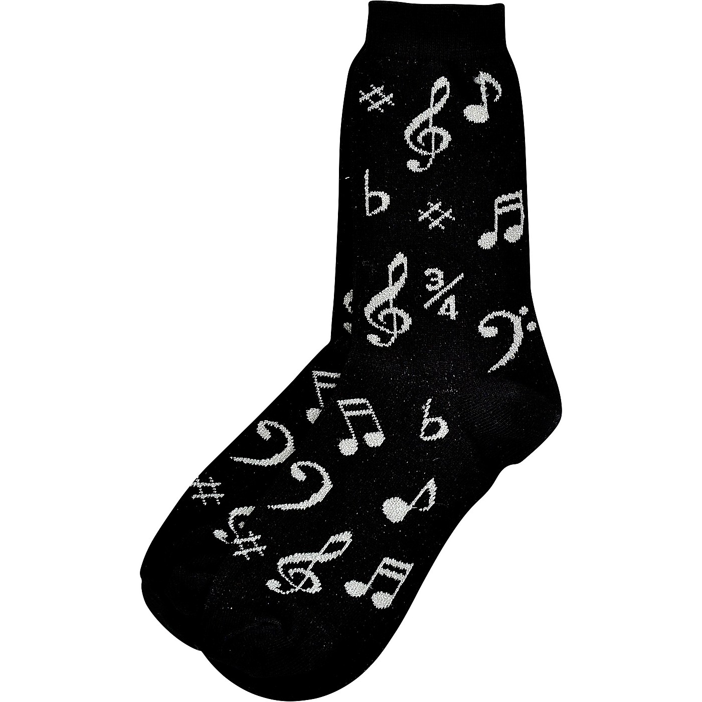 AIM Womens Black And Silver Music Note Socks thumbnail