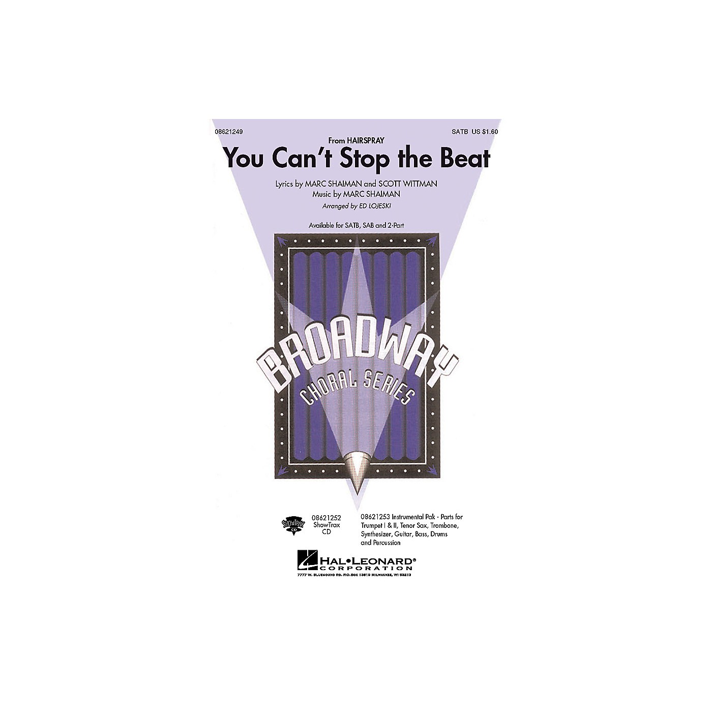 Hal Leonard You Can't Stop the Beat Combo Parts Arranged by Ed Lojeski thumbnail