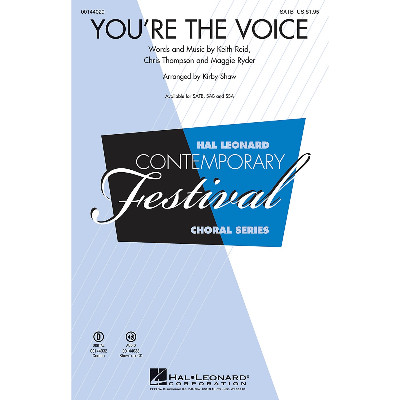 Hal Leonard You're the Voice SSA by John Farnham Arranged by Kirby Shaw thumbnail