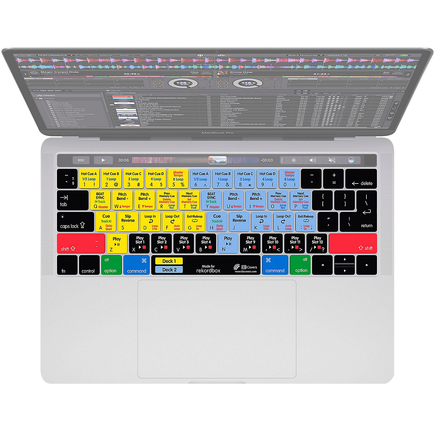 KB Covers rekordbox Keyboard Cover for MacBook Pro 2016+ With Touch Bar thumbnail